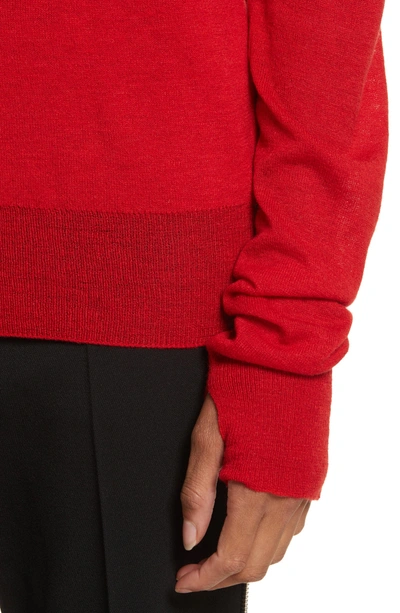 Shop Helmut Lang Sheer Panel Wool & Silk Turtleneck Sweater In Siren