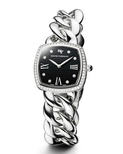 Shop David Yurman Albion 27mm Stainless Steel Curb Chain Watch In Silver