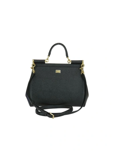 Shop Dolce & Gabbana Sicily Medium Bag In Black