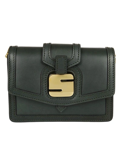Shop Serapian Vitello Mini Shoulder Bag In Verde Muschio