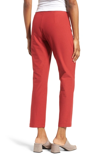 Shop Eileen Fisher Stretch Crepe Slim Ankle Pants In Serrano