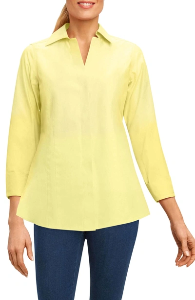 Shop Foxcroft Fitted Non-iron Shirt In Sunflower
