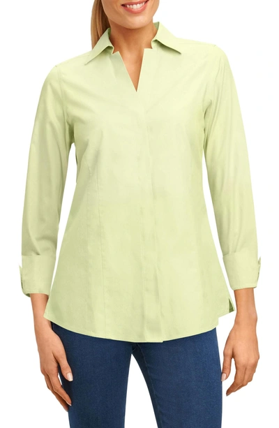 Shop Foxcroft Fitted Non-iron Shirt In Honey Dew