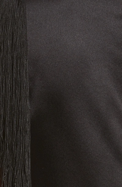 Shop Helmut Lang Fringe Silk Minidress In Black