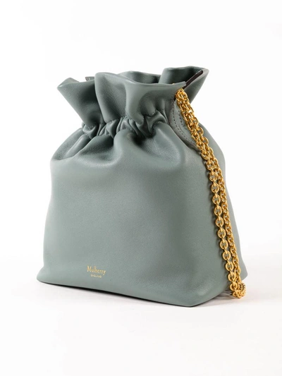 Lynton Mini Leather Bucket Bag In Antique Blue