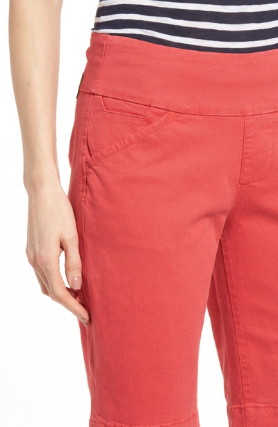 Shop Jag Jeans 'ainsley' Slim Bermuda Shorts In Hibiscus