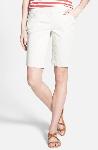 Shop Jag Jeans 'ainsley' Slim Bermuda Shorts In Stone