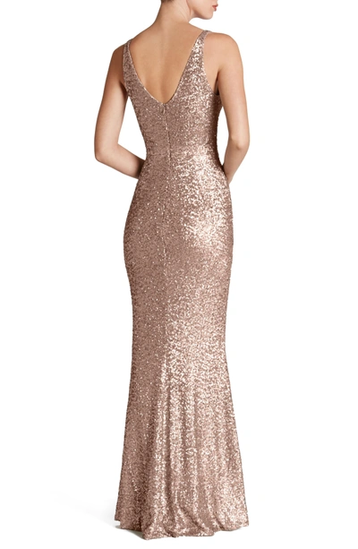 Shop Dress The Population Harper Mermaid Gown In Rose Gold