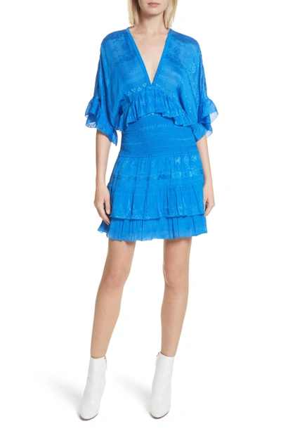 Shop Iro Stacy Smock Waist Dress In Blue Denim