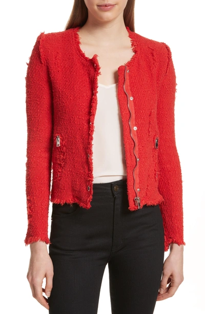 Shop Iro 'agnette' Tweed Jacket In Poppy Red