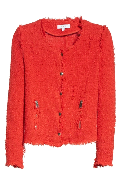 Shop Iro 'agnette' Tweed Jacket In Poppy Red