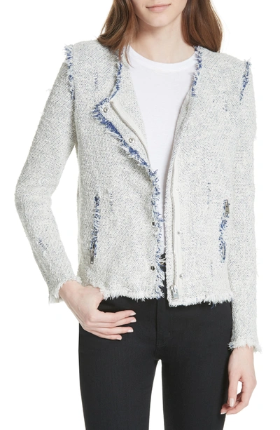Shop Iro 'agnette' Tweed Jacket In White/ Blue