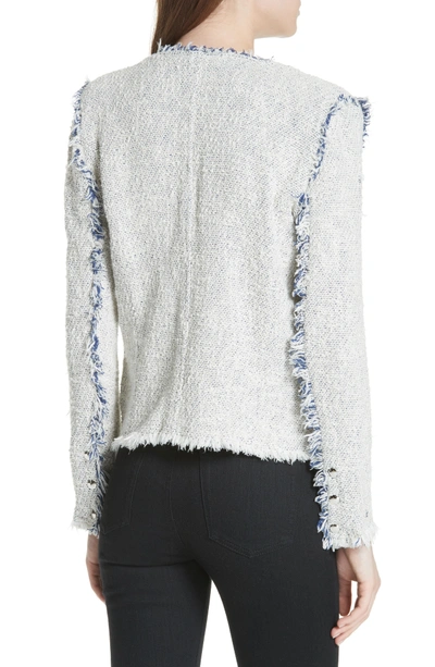 Shop Iro 'agnette' Tweed Jacket In White/ Blue