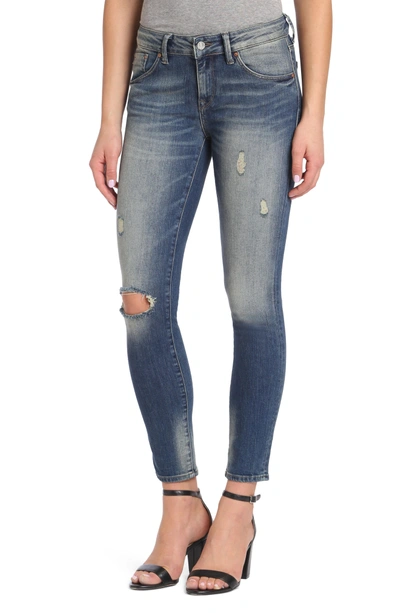 Shop Mavi Jeans Adriana Stretch Skinny Jeans In Mid Shaded Glam Vintage