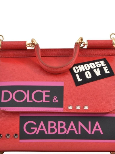 Shop Dolce & Gabbana Medium Sicily Tote Red