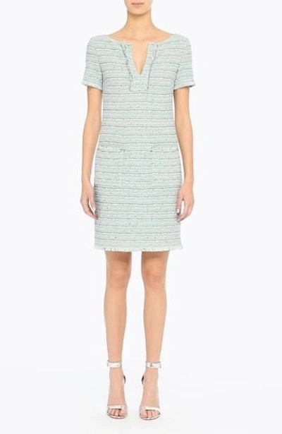 Shop St John Riana Tweed Sheath Dress In Mint Multi