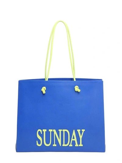 Shop Alberta Ferretti Rainbow Week Shopping Bag In Blu