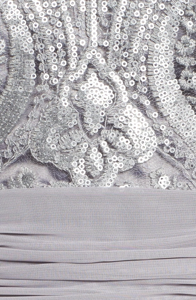 Shop Eliza J Lace Bodice Gown In Silver Com
