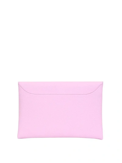 Shop Givenchy Antigona Envelope Leather Clutch In Rosa