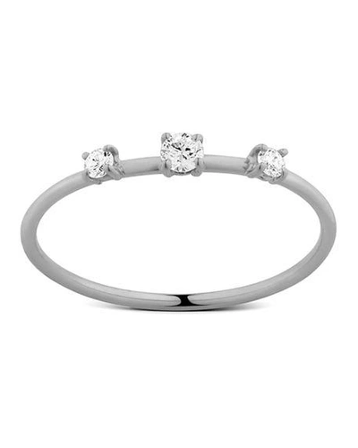 Shop Lana 14k Solo Three-diamond Wire Ring In White/gold