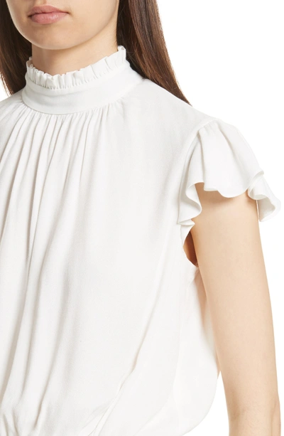 Shop Frame Smocked Ruffle Blouse In Off White
