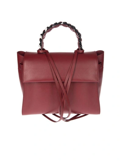 Shop Elena Ghisellini Top Handle Tote In Bordeaux