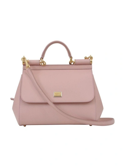 Shop Dolce & Gabbana Medium Sicily Tote Pink