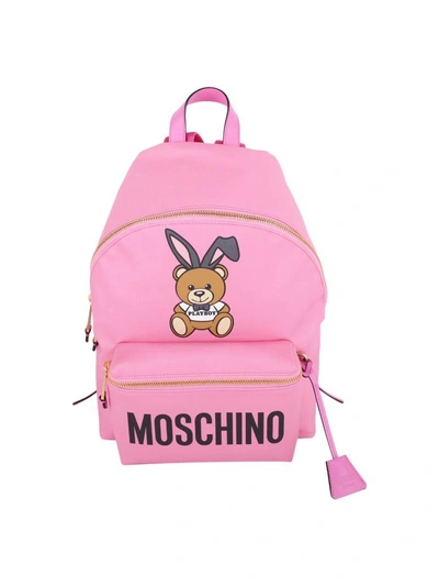 Shop Moschino Teddy Playboy Backpack In Pink