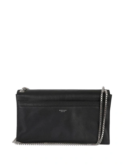 Shop Rochas Foldover Shoulder Bag In Black