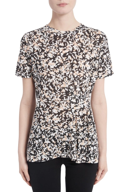 Shop Proenza Schouler Band Detail Print Tissue Jersey Tee In Nude/ Black Painted Floral