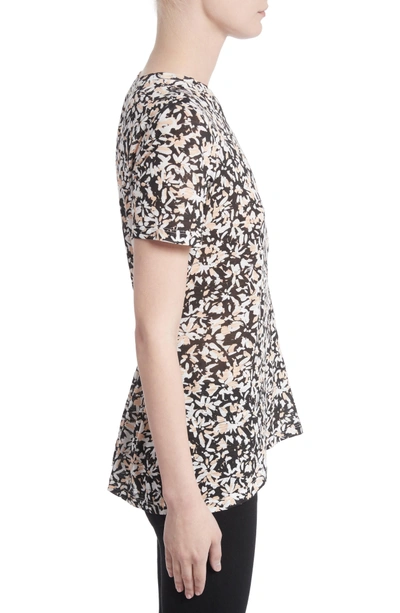 Shop Proenza Schouler Band Detail Print Tissue Jersey Tee In Nude/ Black Painted Floral