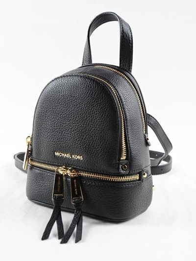 Shop Michael Kors Mini Rhea Backpack In Black
