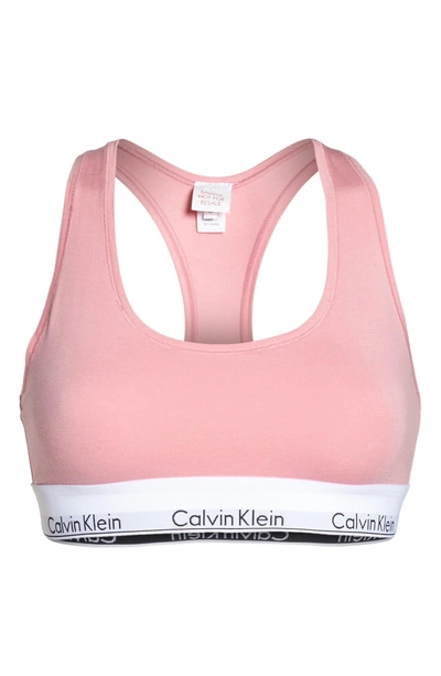 Shop Calvin Klein Modern Cotton Collection Cotton Blend Racerback Bralette In Penelope