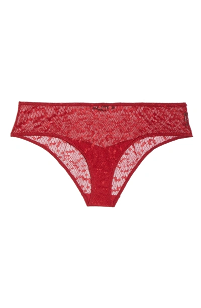 Shop Les Girls Les Boys Snake Lace Panties In College Red