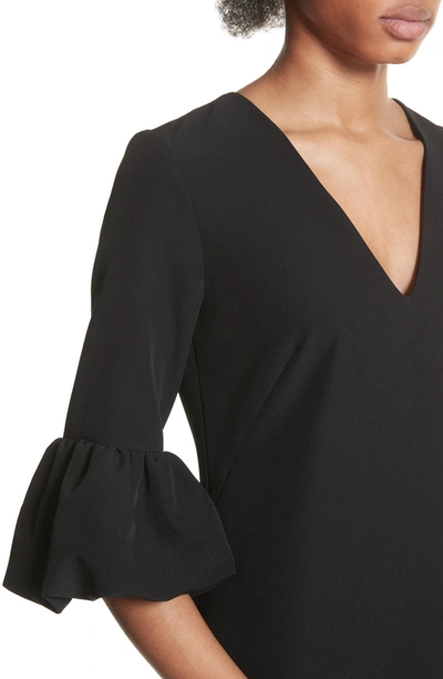 Shop Milly Mandy Ruffle Cuff Shift Dress In Black