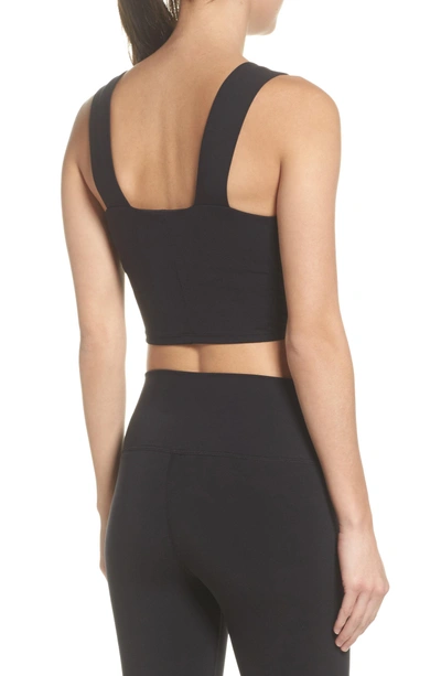 Shop Alo Yoga Binded Wide Strap Crop Tank In Black