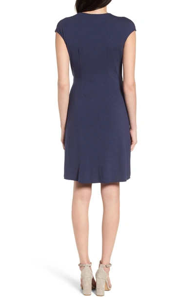 Shop Tommy Bahama 'tambour' Side Gathered Dress In Ocean Deep