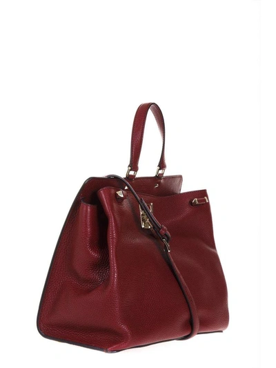 Shop Valentino Joylock Moose Printed Leather Bag In Ruby