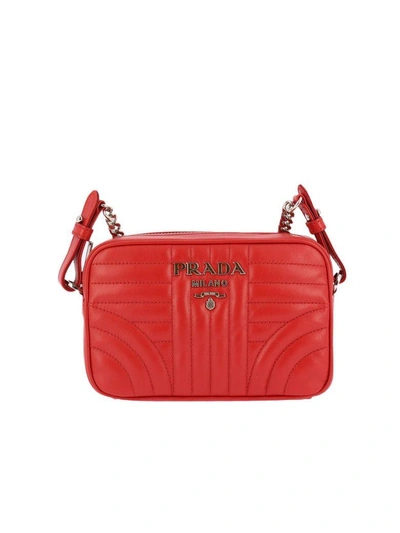 Shop Prada Mini Bag Shoulder Bag Women  In Red