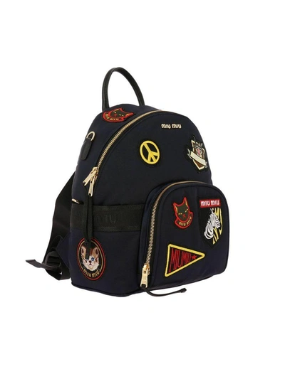 Shop Miu Miu Backpack Shoulder Bag Women  In Navy