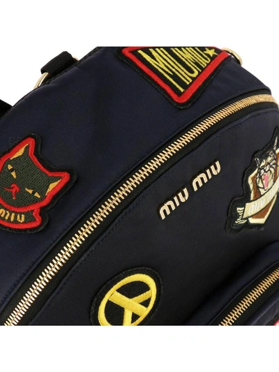 Shop Miu Miu Backpack Shoulder Bag Women  In Navy