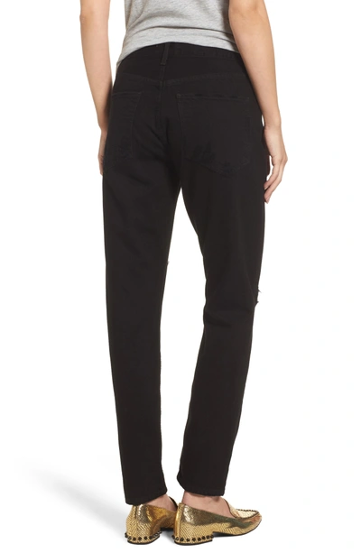 Shop Agolde Jamie High Rise Ankle Jeans In Coal