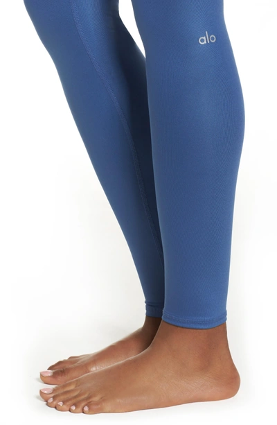 Shop Alo Yoga Airbrush High Waist Leggings In Cobalt Glossy