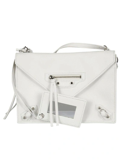 Shop Balenciaga Papier Shoulder Bag In Blanc Optique