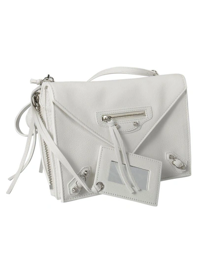 Shop Balenciaga Papier Shoulder Bag In Blanc Optique