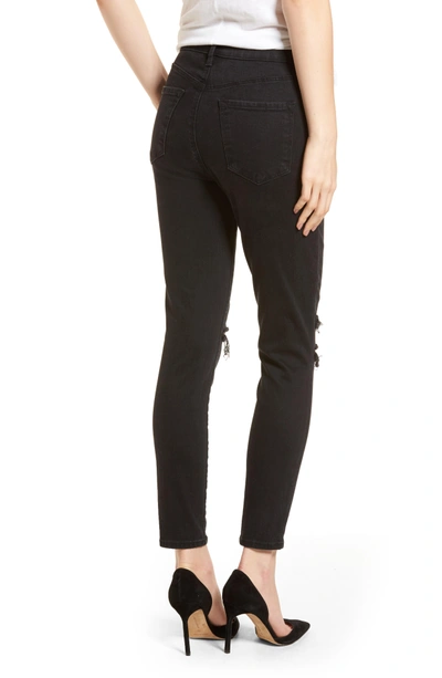 Shop J Brand Alana High Waist Ankle Skinny Jeans In Black Mercy