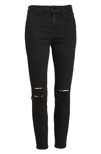 Shop J Brand Alana High Waist Ankle Skinny Jeans In Black Mercy