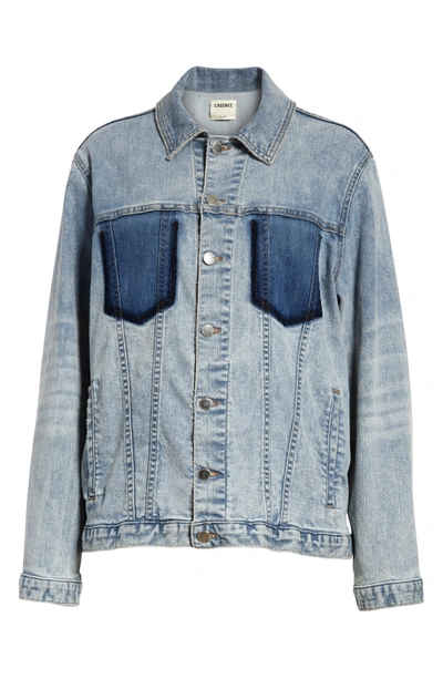 Shop L Agence Karina Shadow Pocket Denim Jacket In Classic Sky