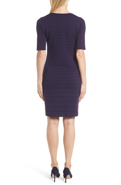 Shop Anne Klein Textured Stripe Knit Dress In Monaco