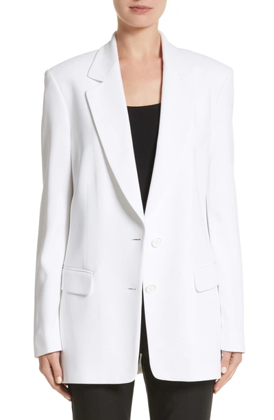 Shop Michael Kors Double Crepe Sable Jacket In Optic White